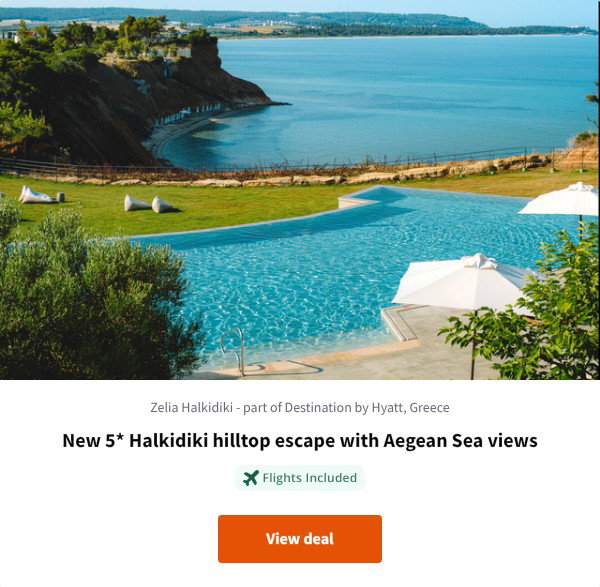 New 5* Halkidiki hilltop escape with Aegean Sea views