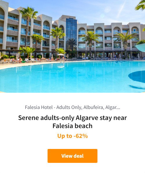 Serene adults-only Algarve stay near Falesia beach