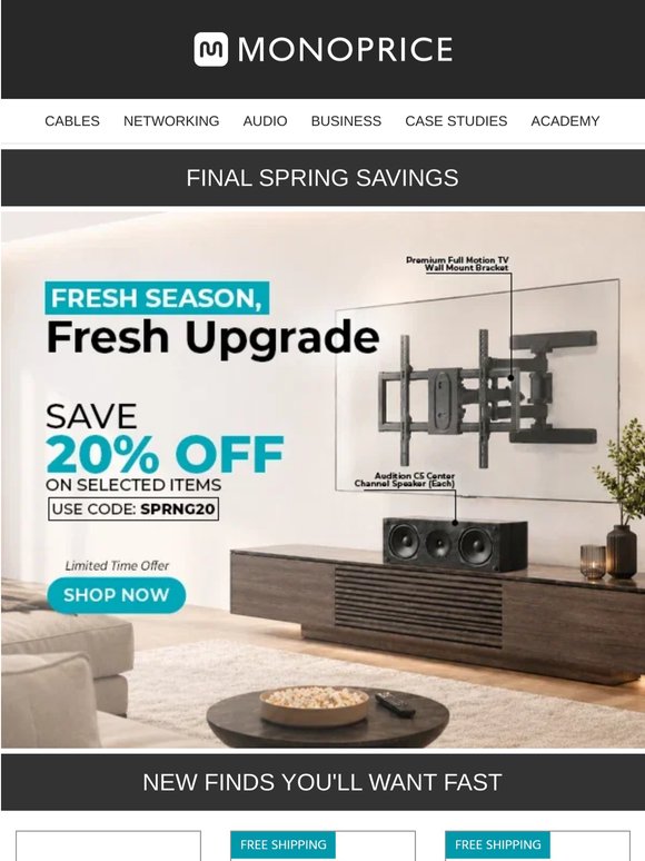 ⌛Final Hours for Spring Savings—20% OFF!