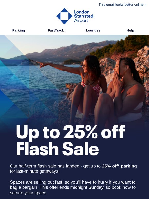 FLASH SALE - up to 25% off official parking
