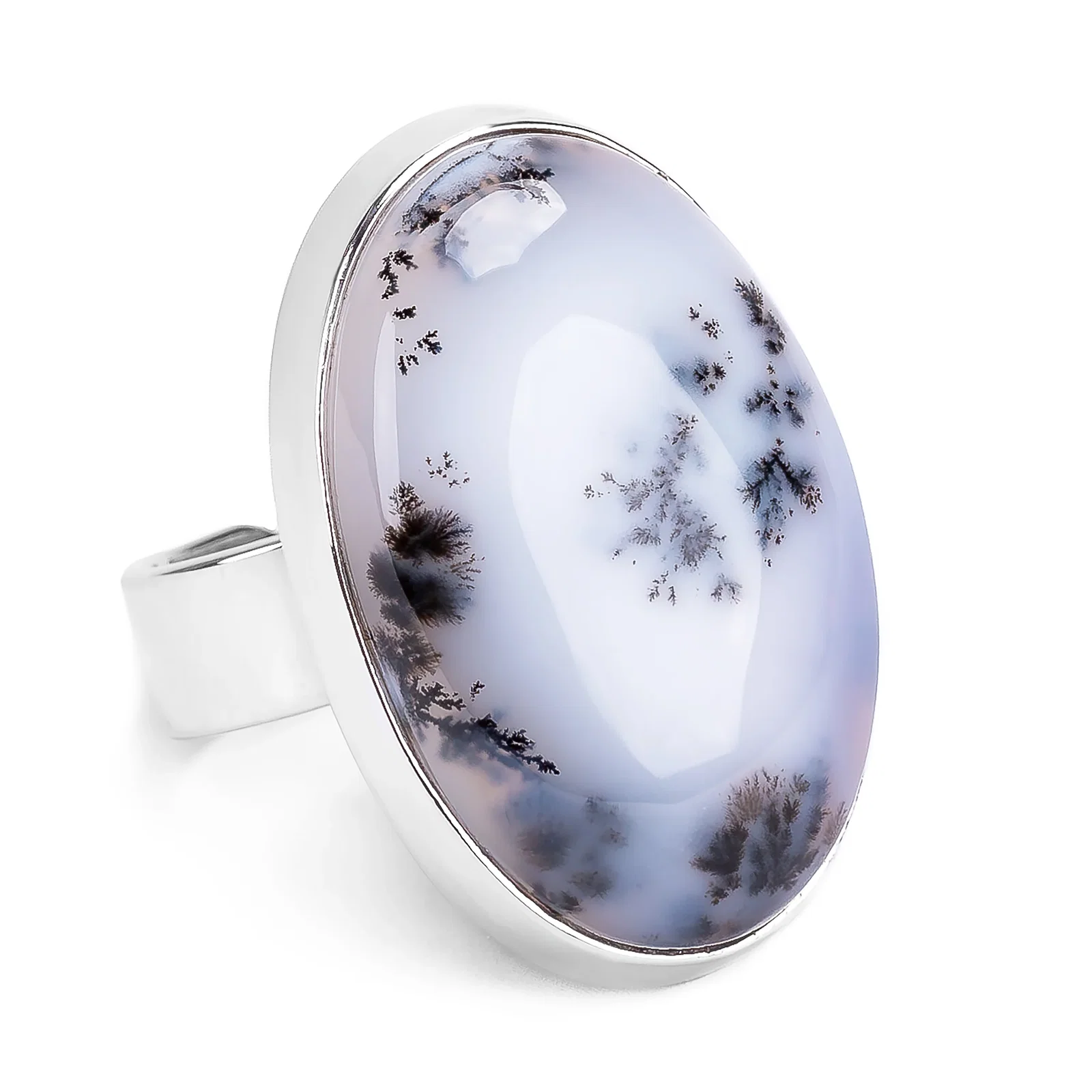 Image of Perfect Dendritic Opal Statement Ring - Natural Designer Gemstone