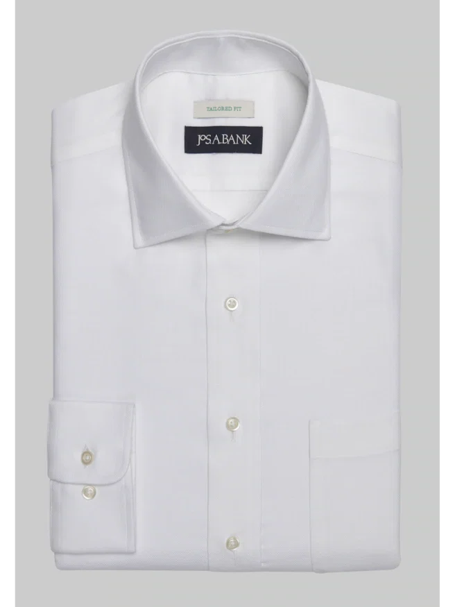 Jos. A. Bank Tailored Fit Spread Collar Solid Dress Shirt