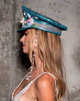 Festival Hat - Captain Hat | Sequin Mermaid Blue