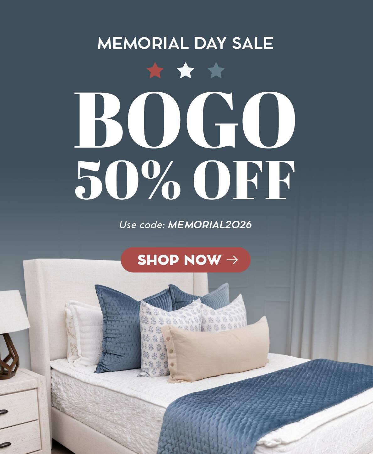 Memorial Day Sale. BOGO 50% OFF. Use code: MEMORIAL2026. SHOP NOW ->