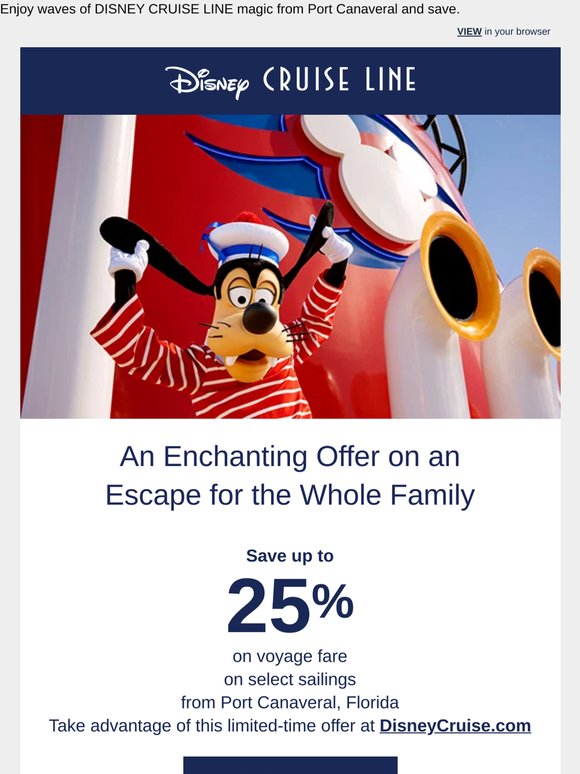Save up to 25% on select sailings from Port Canaveral 🚢✨
