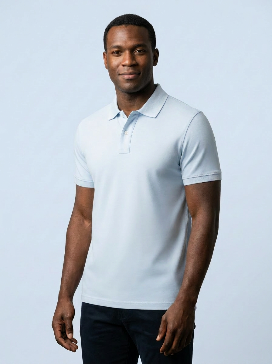 Profuomo slim fit heren polo, blauw