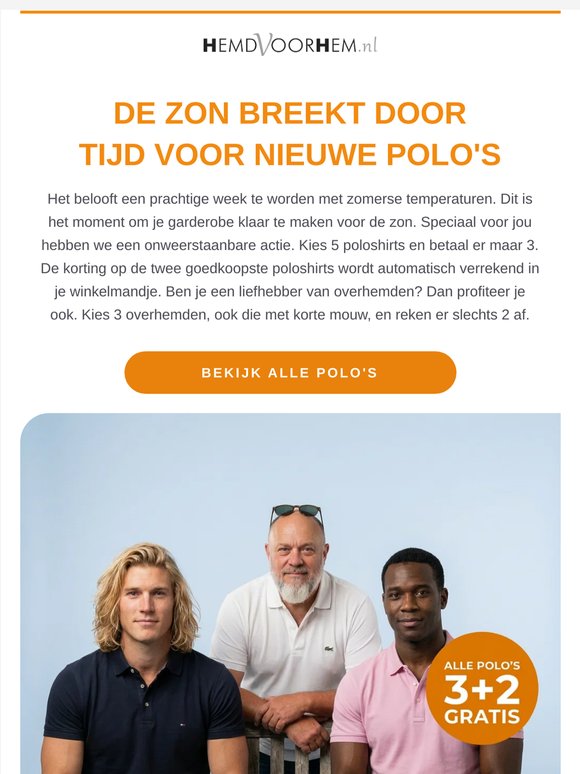 Alle polo's 5=3 | of kies 3 overhemden en betaal er maar 2