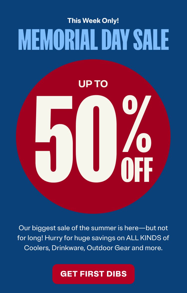 This week only! Memorial Day Sale up to 50% off.