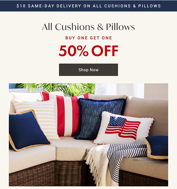 All Cushions & Pillows - BOGO 50% OFF - Shop Now