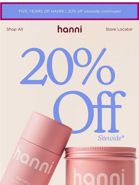 20% Off Continues