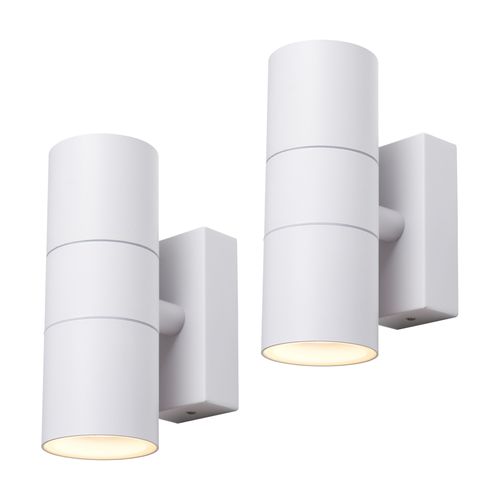 2 Pack of Kenn 2 Light Up and Down Outdoor Wall Light - White