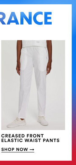 Creased Front Elastic Waist Pants | Shop Now
