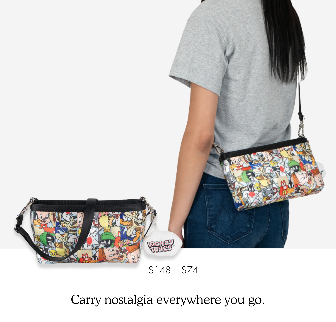 Looney Tunes Convertible Clutch carry nostalgia everywhere you go