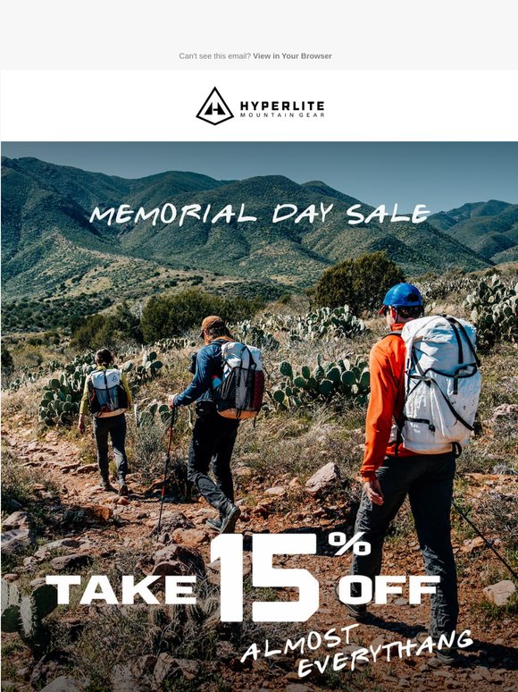 15% OFF ALMOST EVERYTHING STARTS NOW!