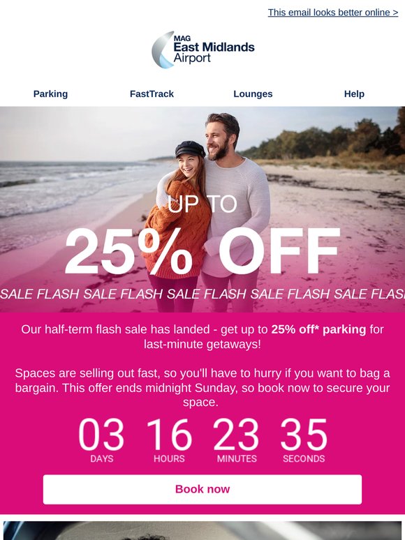 FLASH SALE - up to 25% off official parking