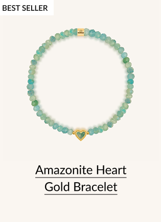 Amazonite Heart Gold Bracelet