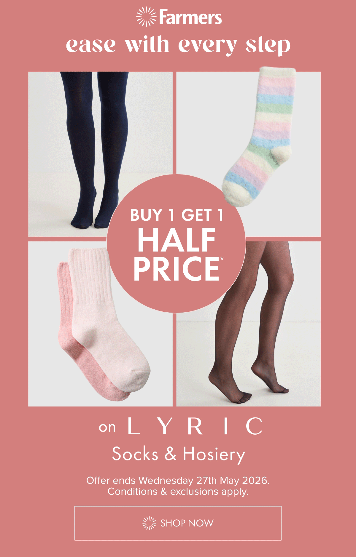 Buy 1 Get 1 Half Price on Lyric Socks & Hosiery