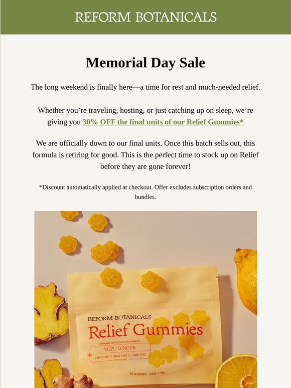 30% OFF for your longest (and most relaxing) weekend yet 🇺🇸