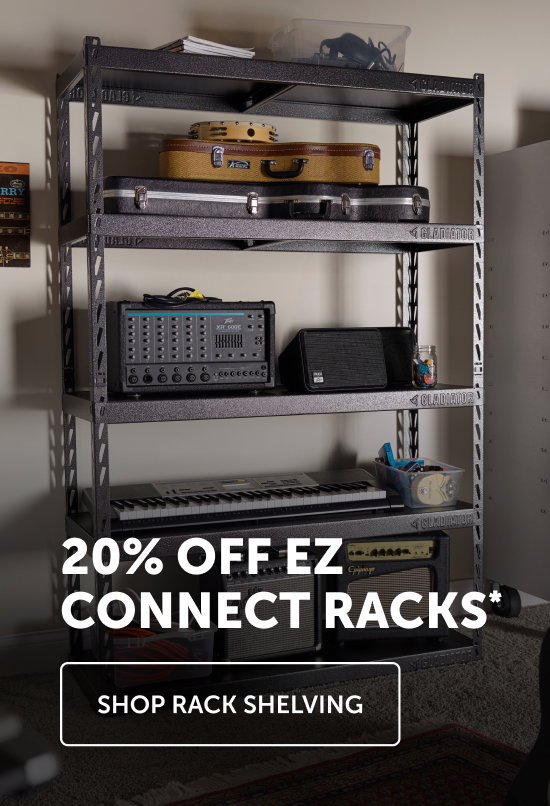 A Gladiator® EZ Connect Rack with items on it