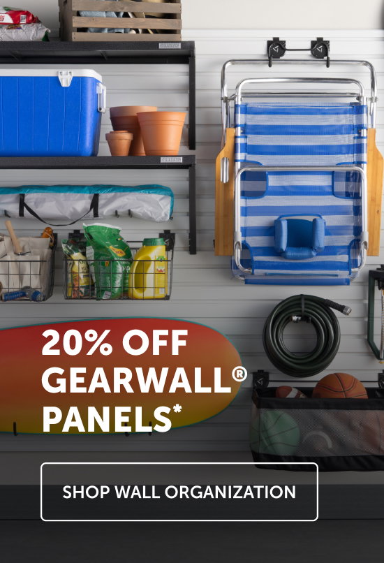 Items hanging on Gladiator® GearWall® Panels