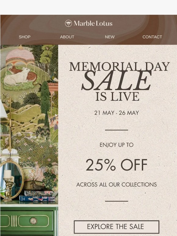 Our Memorial Day Sale Starts Now ✨Up to 25% Off