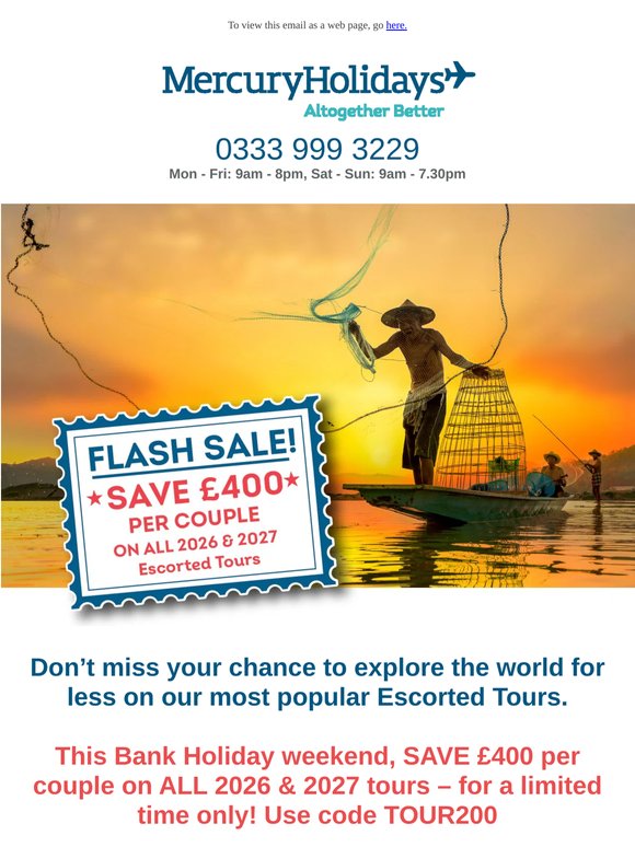 FLASH SALE NOW ON: Save £400 On Worldwide Adventures! ✈️🌍⚡