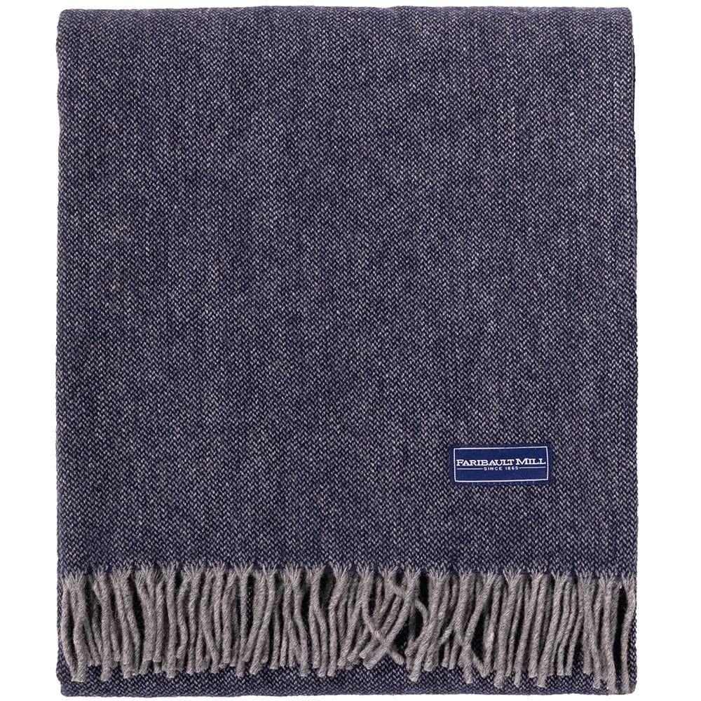 Image of Factory Second Ashby Twill Wool Throw - Navy
