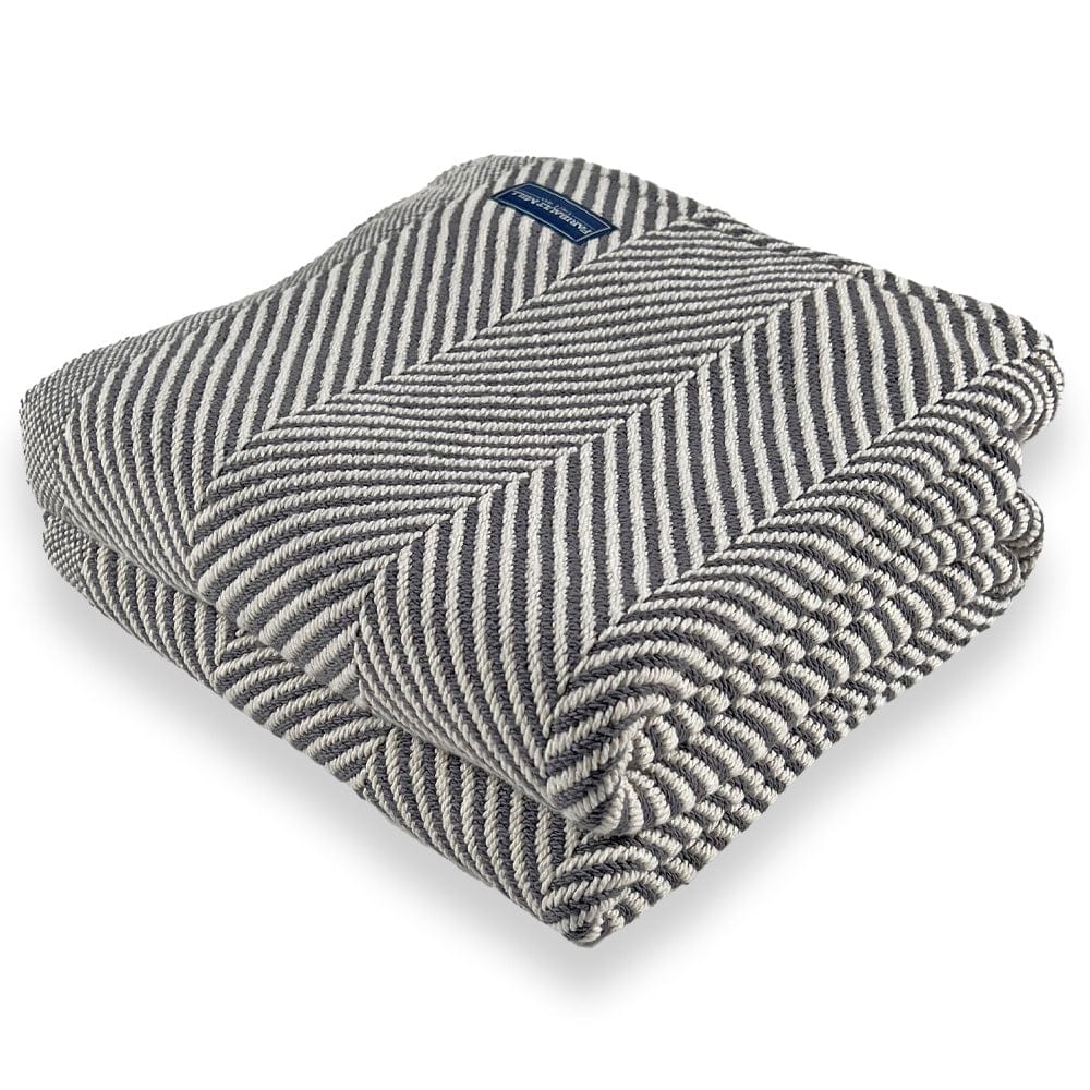Image of Monhegan Cotton Throw Without Fringe - Slate
