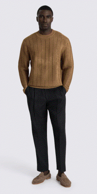 Copper Metallic Crew Neck Jumper