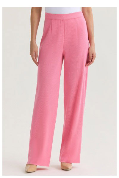 Nancy Wide Leg Mylana Knit Pant, Pink Parfait