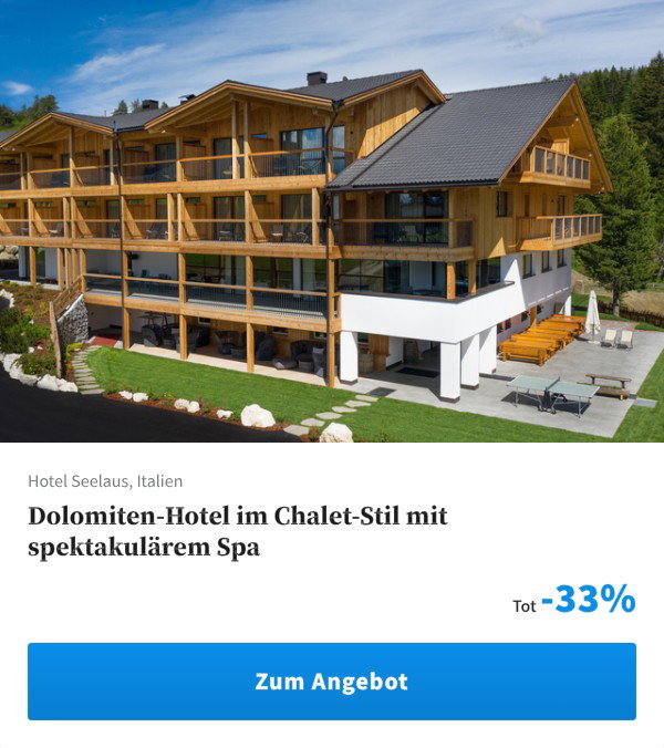 Dolomiten-Hotel im Chalet-Stil mit spektakulärem Spa