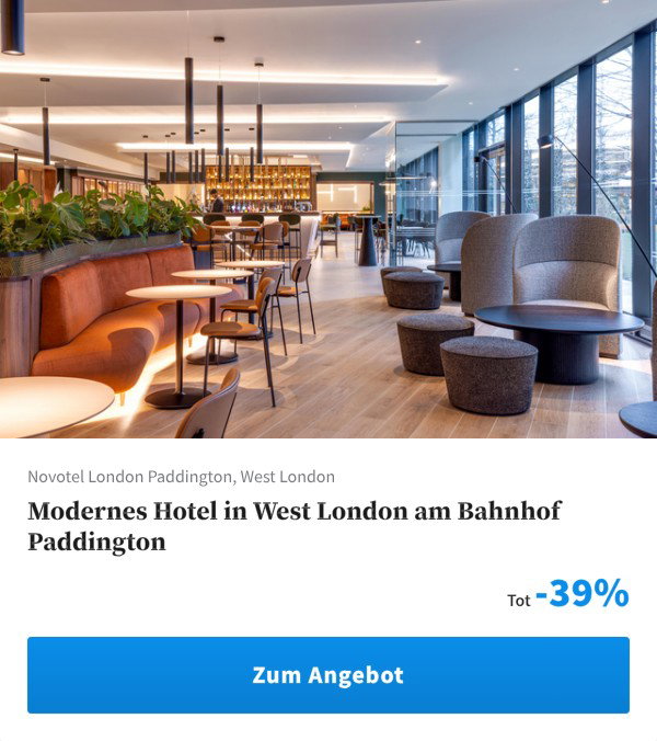 Modernes Hotel in West London am Bahnhof Paddington