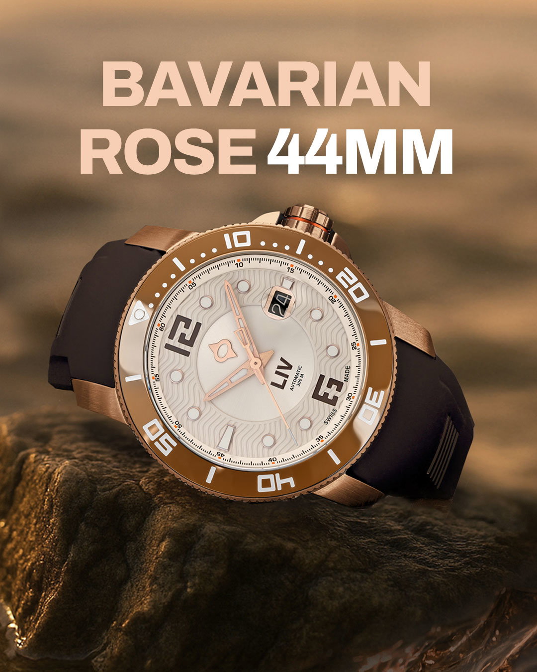 The stunning Bavarian Rose 44mm Diver.