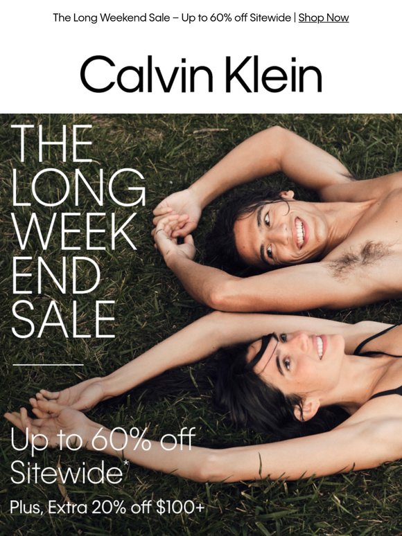 Long Weekend Sale Starts Now – Up to 60% off Sitewide