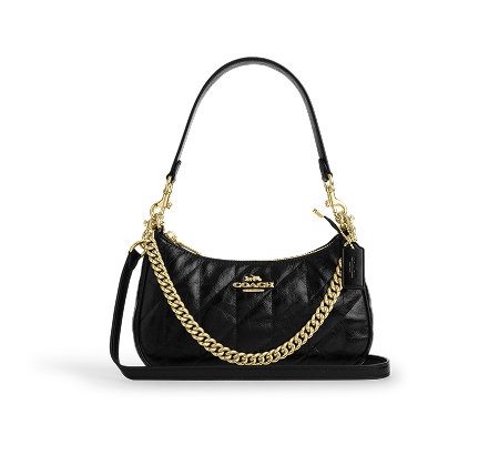Teri Shoulder Bag With Quilting Gold/Black