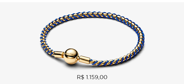 Bracelete Maleavel Dourado Fecho Redondo E Trancado Azul