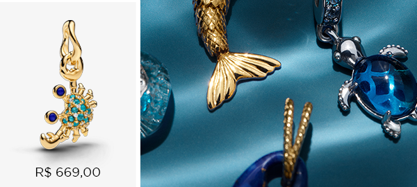 Charm Pendente Caranguejo Dourado