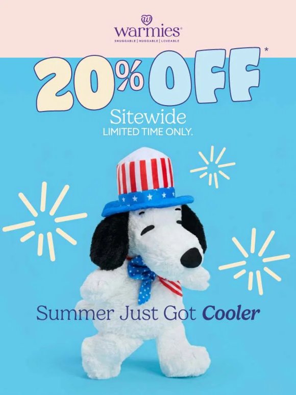 20% off sitewide. Summer just got cooler.