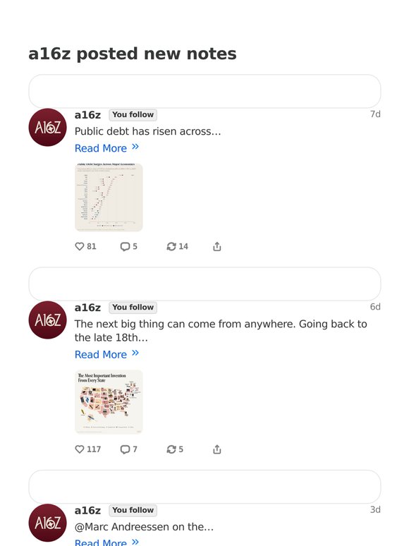 a16z posted new notes