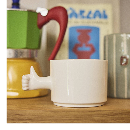 Thumb Up Gesture Handmade Porcelain Cup