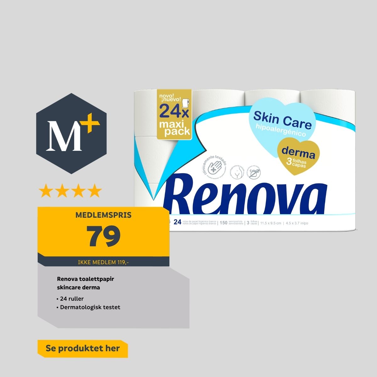 https://www.megaflis.no/bad/velvare/hygieneprodukter/renova-toalettpapir-skincare-derma-24-ruller