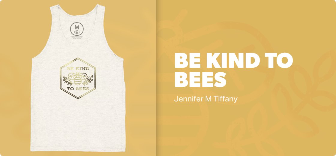 Be Kind to Bees — 3484 / Tank / oatmeal triblend