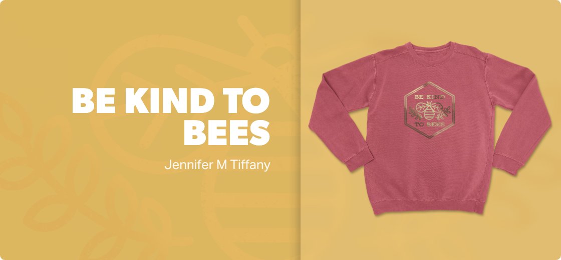 Be Kind to Bees — 1566 / Pullover Crewneck / crimson