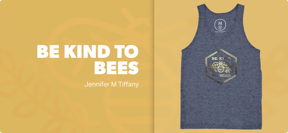 Be Kind to Bees — 3480cvc / Tank / heather navy