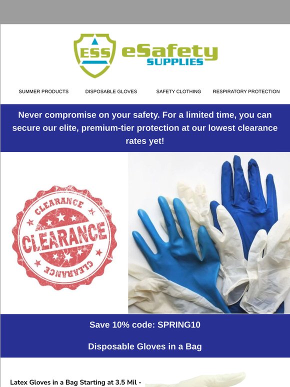 Elite Protection. Clearance Rates! Disposable Glove Sale