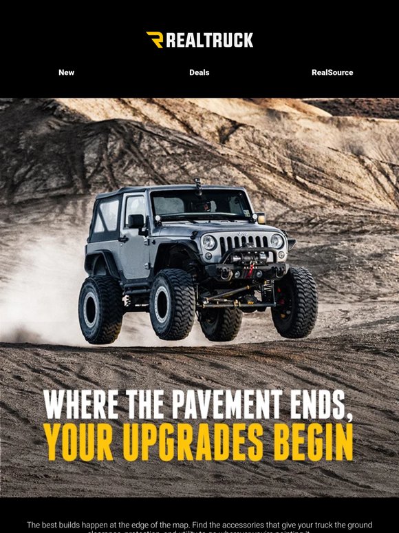 Where the pavement ends, your upgrades begin