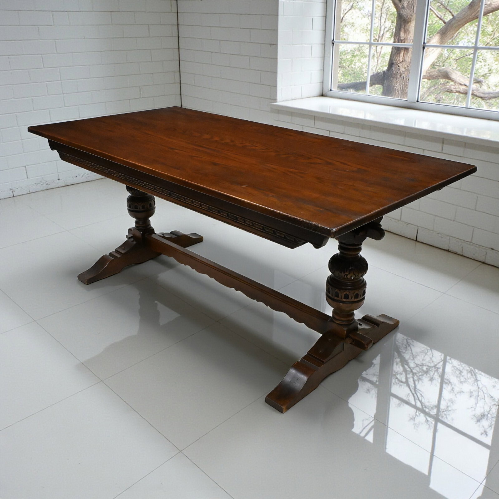 Old Charm Dining Table Can Seat 8 Refectory Tudor Brown #1727 Free Uk Delivery