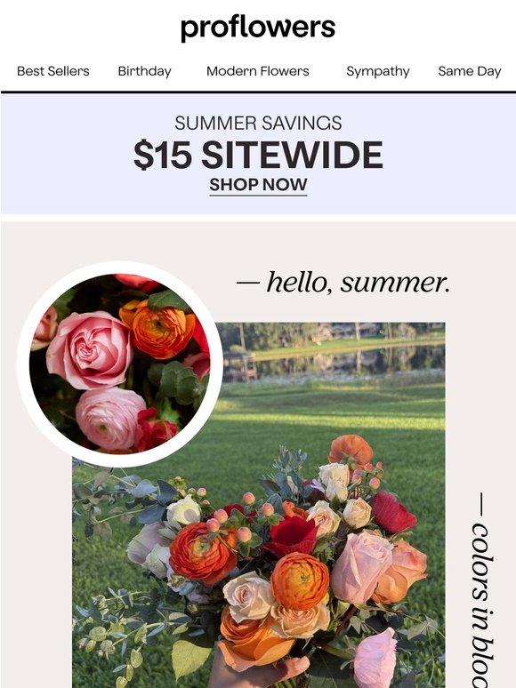 Time To Shop & Save $15 On Flowers & Gifts!