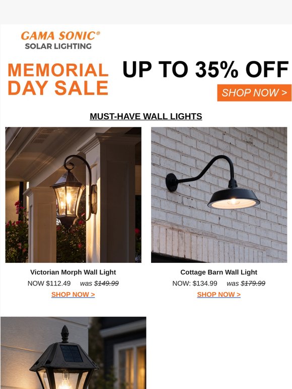 25% Off Select Wall Lights