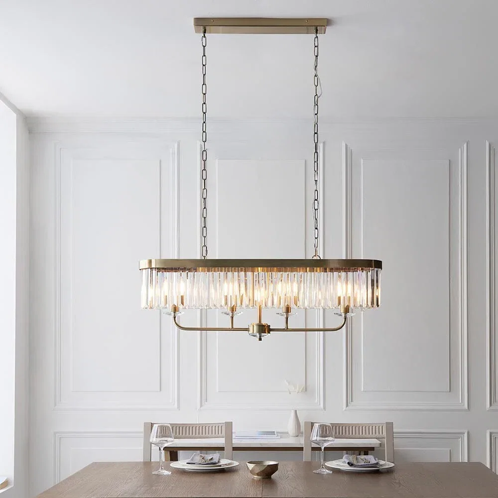 Masika Brass & Glass 4 Light Pendant Ceiling Light